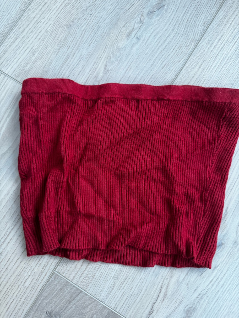 Forever 21 Red Ribbed Tube Top